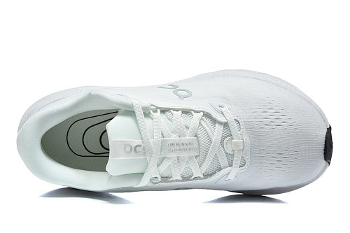 On Cloudsurfer 3 White Mesh Lace-Up Sneakers with Sculpted Sole