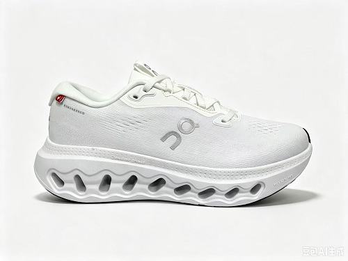 On Cloudsurfer 3 White Mesh Lace-Up Sneakers with Sculpted Sole