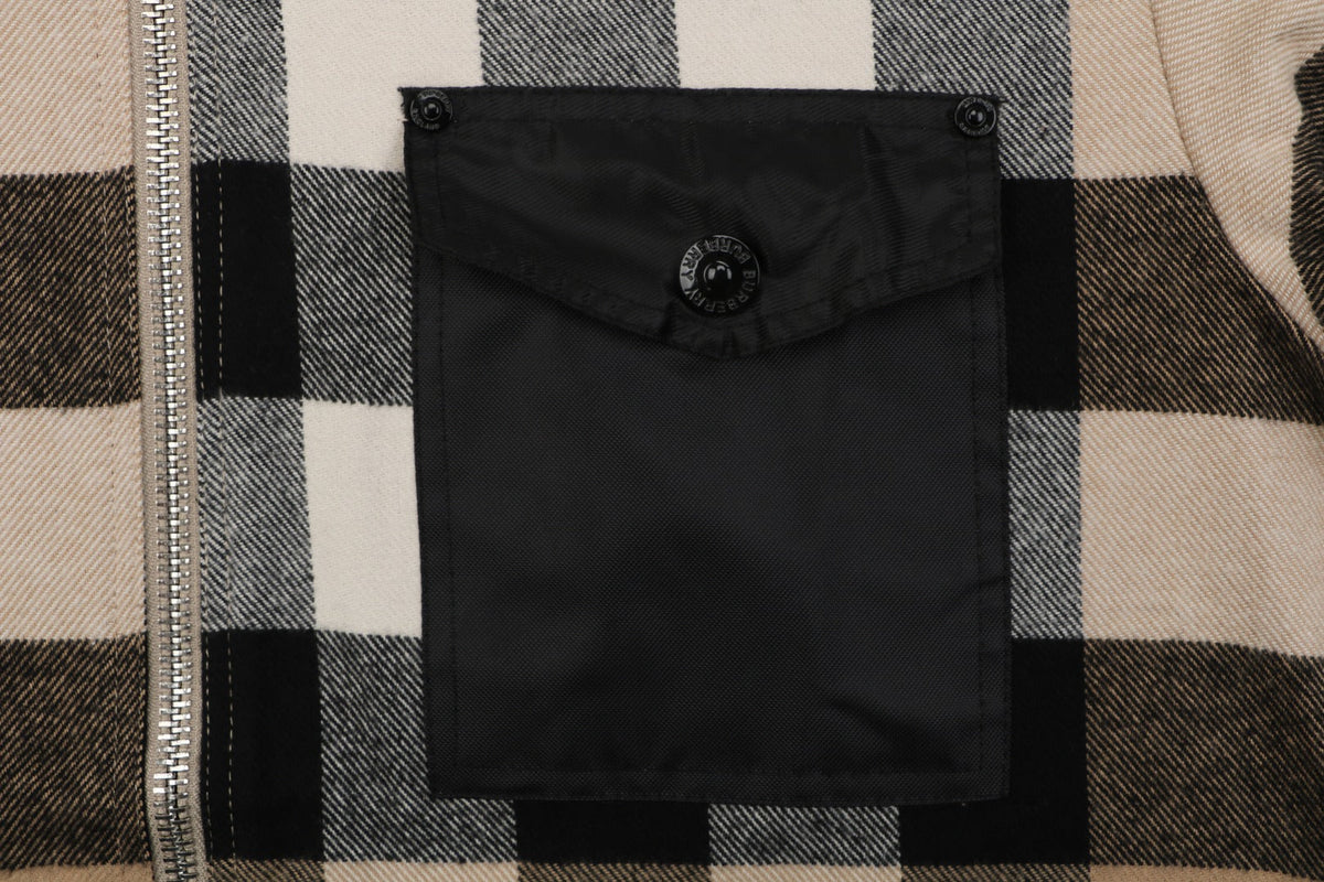 Burberry Color-Block Pocket Mega Check Zip-Up Jacket