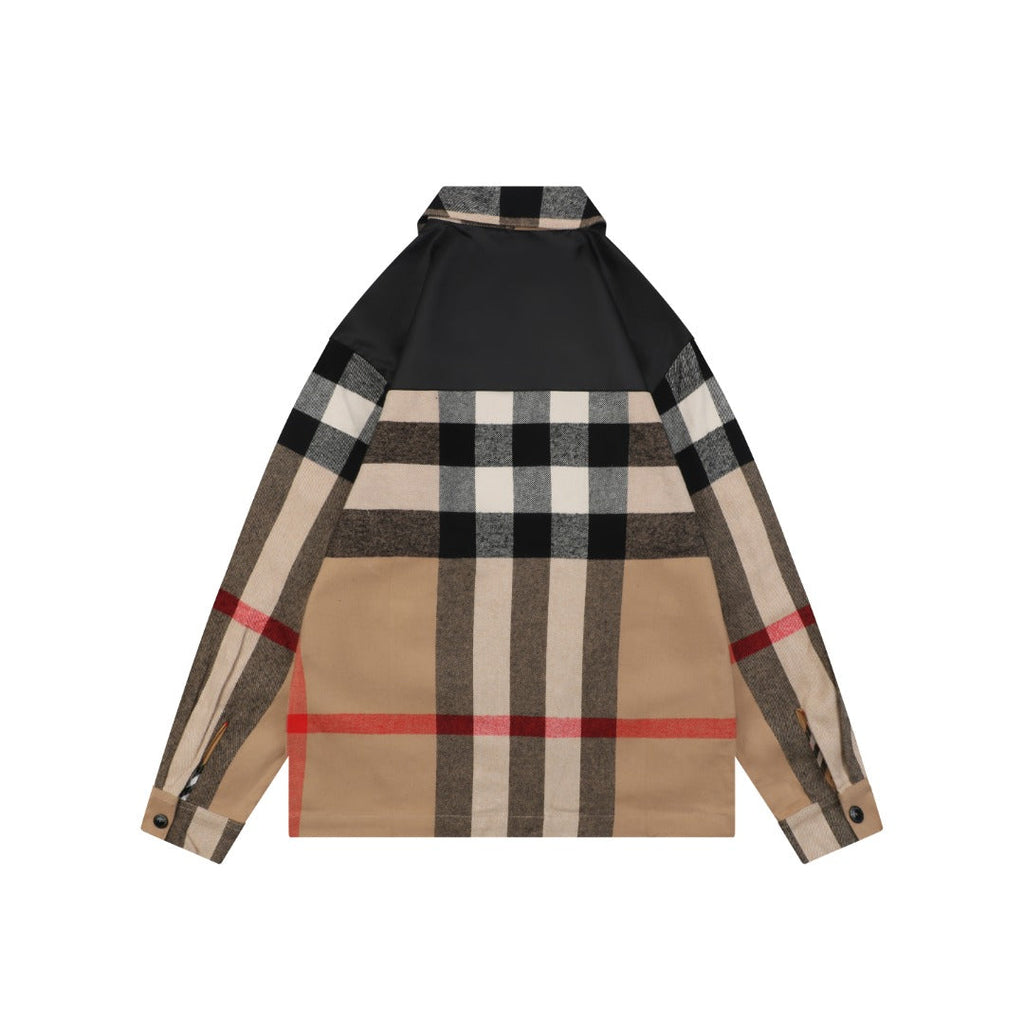 Burberry Color-Block Pocket Mega Check Zip-Up Jacket