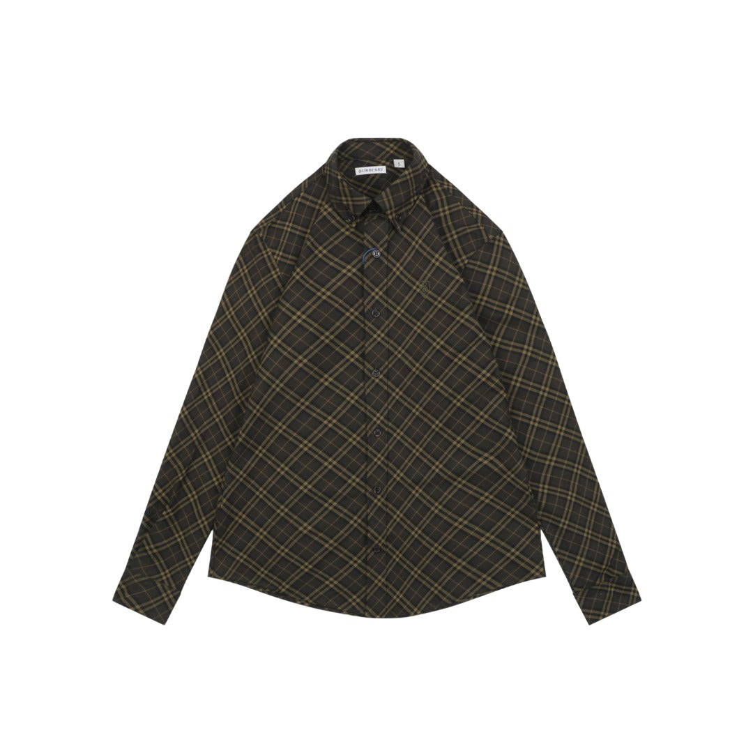 Burberry 25FW B-Shield Diagonal Check Long Sleeve Shirt