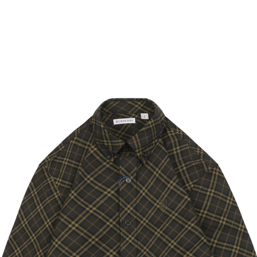 Burberry 25FW B-Shield Diagonal Check Long Sleeve Shirt