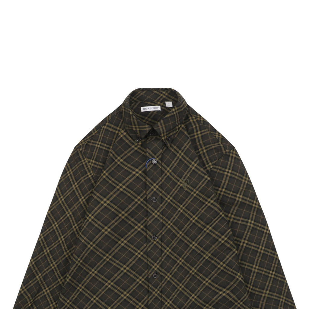 Burberry 25FW B-Shield Diagonal Check Long Sleeve Shirt