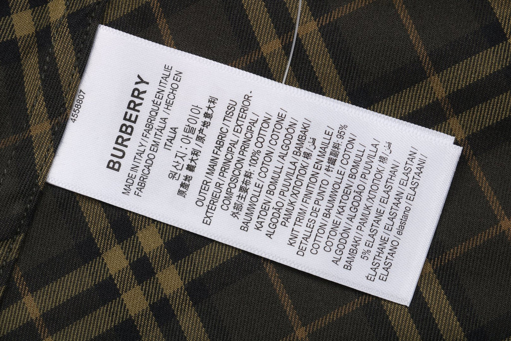 Burberry 25FW B-Shield Diagonal Check Long Sleeve Shirt