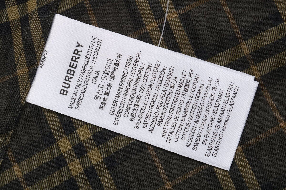 Burberry 25FW B-Shield Diagonal Check Long Sleeve Shirt