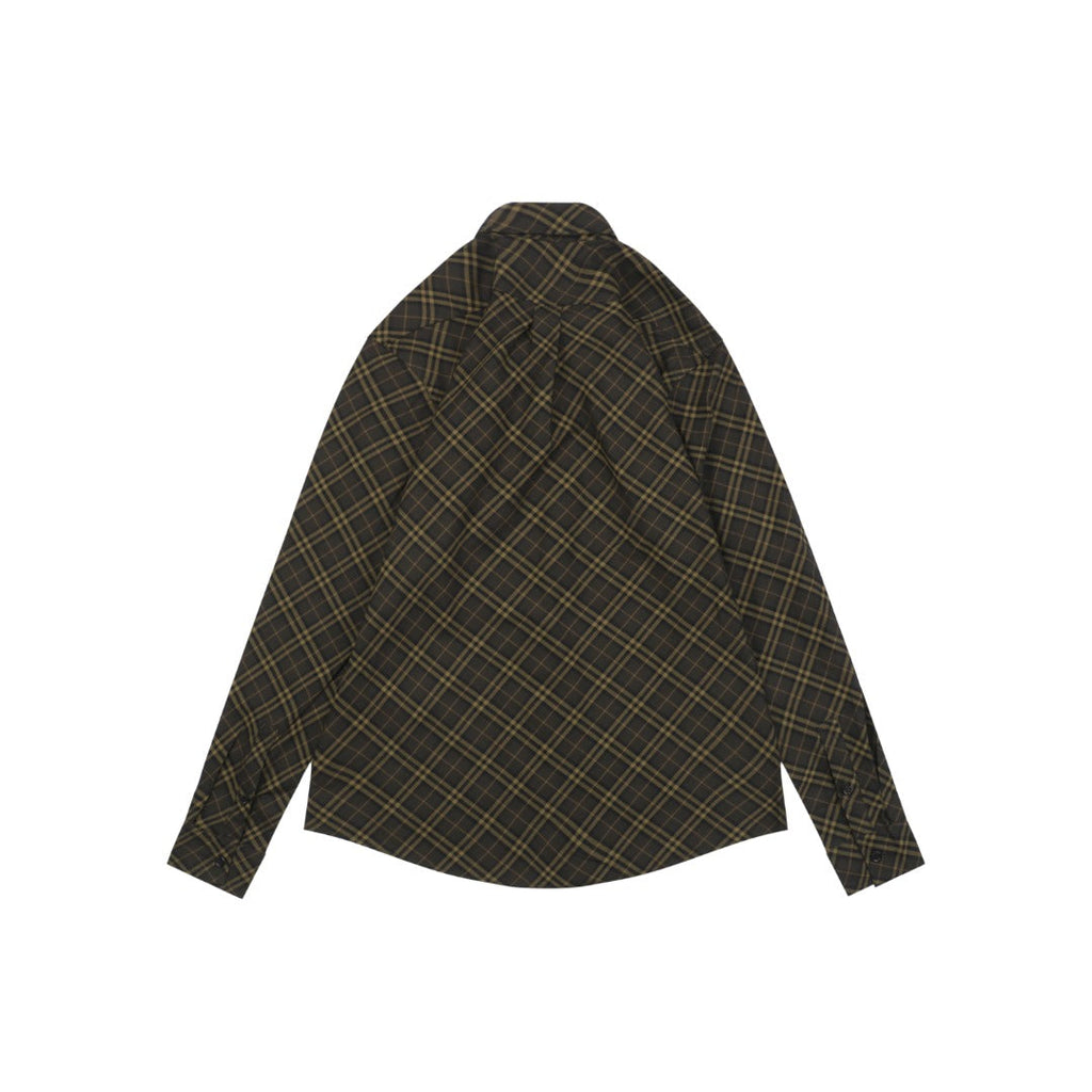 Burberry 25FW B-Shield Diagonal Check Long Sleeve Shirt