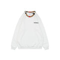 Burberry House Check Collar Crewneck Sweatshirt — White