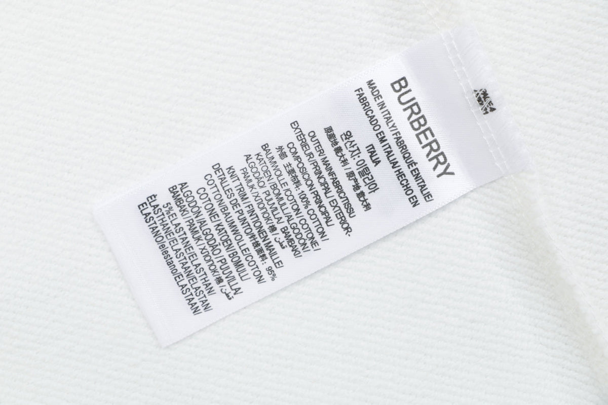 Burberry House Check Collar Crewneck Sweatshirt — White