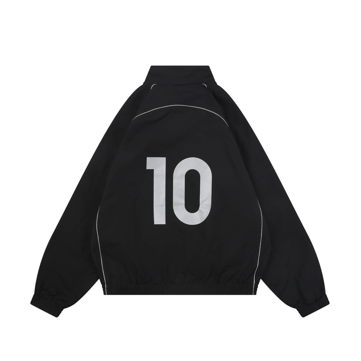 Balenciaga Number 10 Football Crest Stand-Collar Jacket - Black