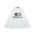 Balenciaga Smoke Ring Logo Long-Sleeve T-Shirt - White