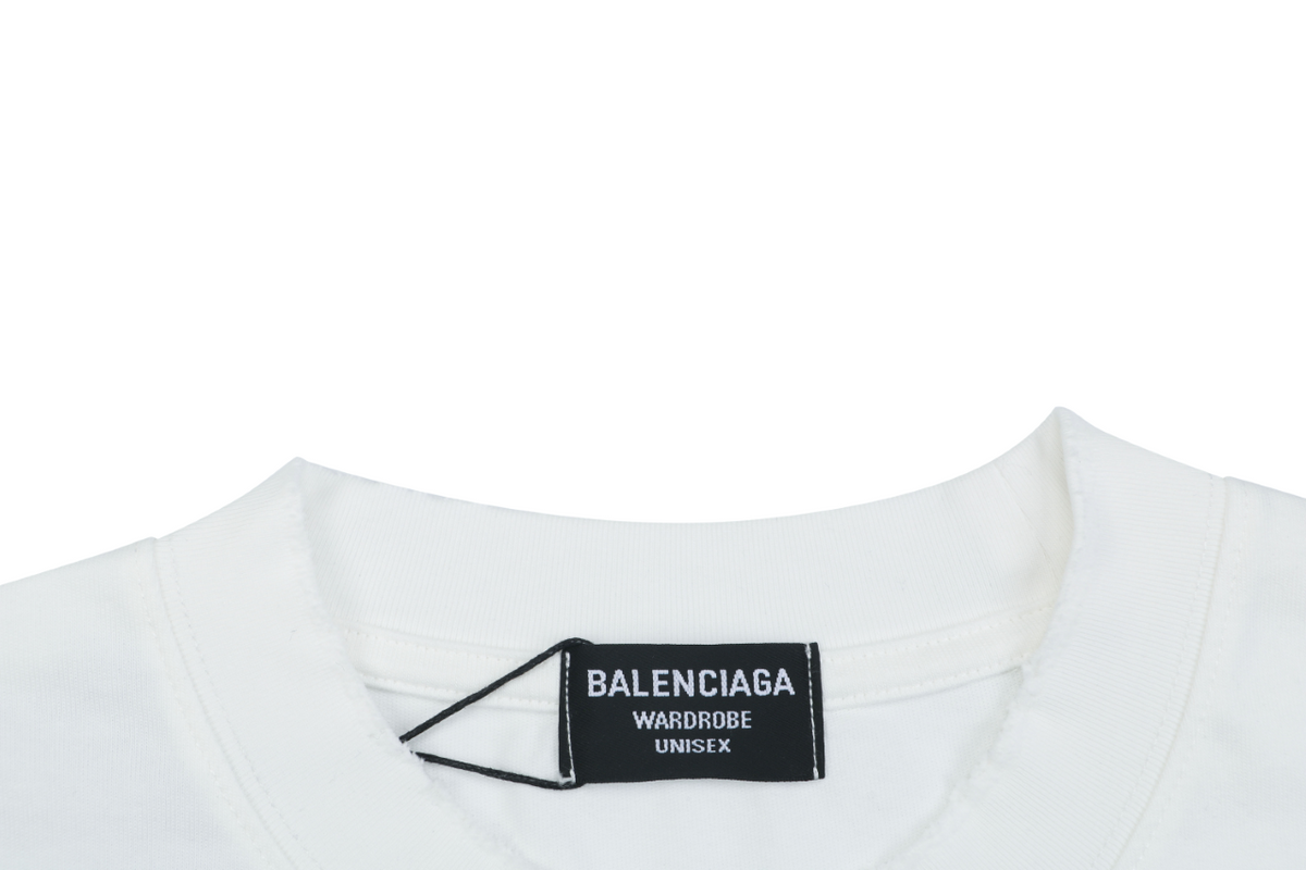 Balenciaga Smoke Ring Logo Long-Sleeve T-Shirt - White