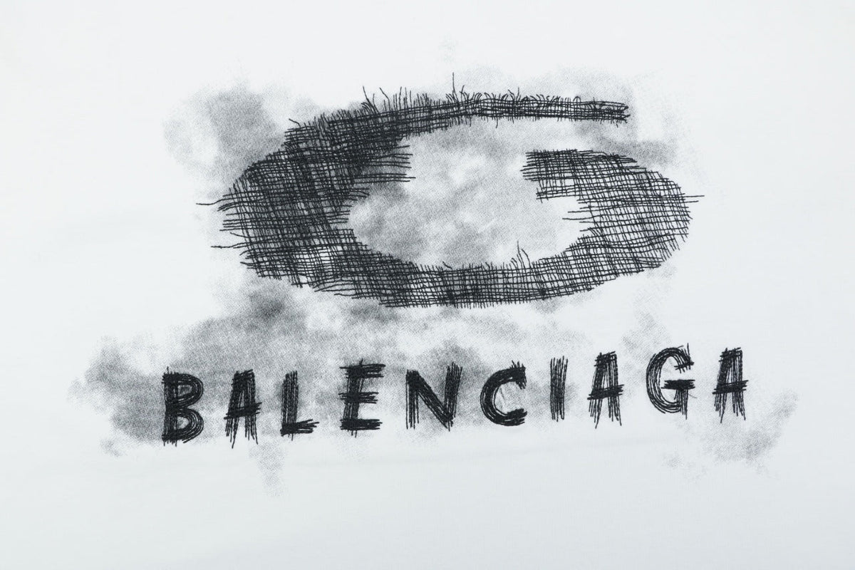 Balenciaga Smoke Ring Logo Long-Sleeve T-Shirt - White
