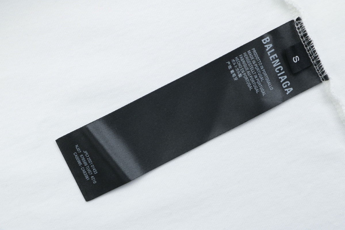 Balenciaga Smoke Ring Logo Long-Sleeve T-Shirt - White